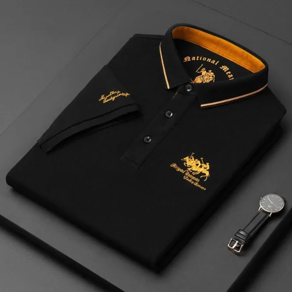 2023 New Embroidered Polo Shirt Men's High-end Luxury Top Summer Casual Lapel Short Sleeve T-shirt Korean Fashion Men's 1