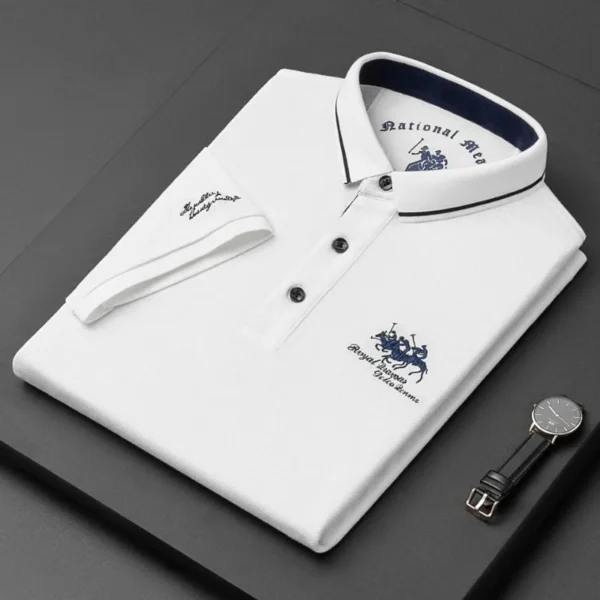 2023 New Embroidered Polo Shirt Men's High-end Luxury Top Summer Casual Lapel Short Sleeve T-shirt Korean Fashion Men's 5