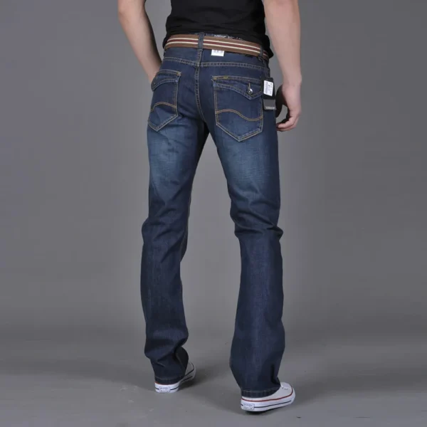 Men Business Jeans Classic Spring Autumn Male Cotton Straight Stretch Brand Denim Pants Summer Overalls Slim Fit Trousers 4