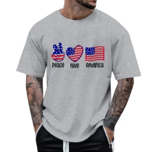 Shirt Pack For Men Mens Shirt Tops America Flag Patriotic Short Sleeve Independence Day Shirt Night Shirt Harajuku Streetwear 16